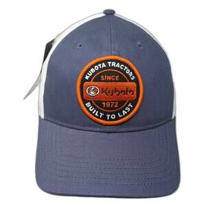 Kubota Tractors Built To Last Trucker Hat Blue White Mesh Back Snapback